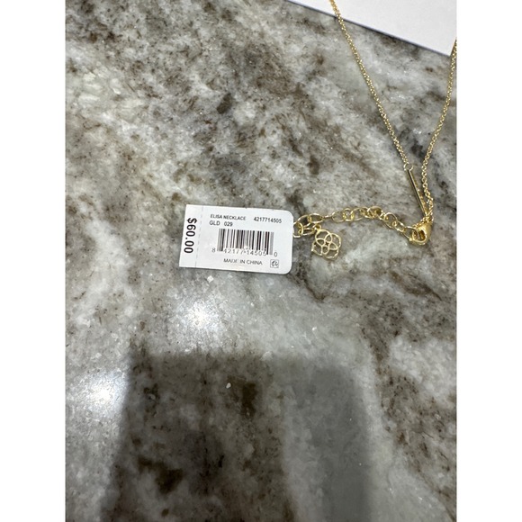 KENDRA SCOTT NECKLACE ELISA GOLD BLACK PYRITE New With Tag & Bag - Picture 6 of 6
